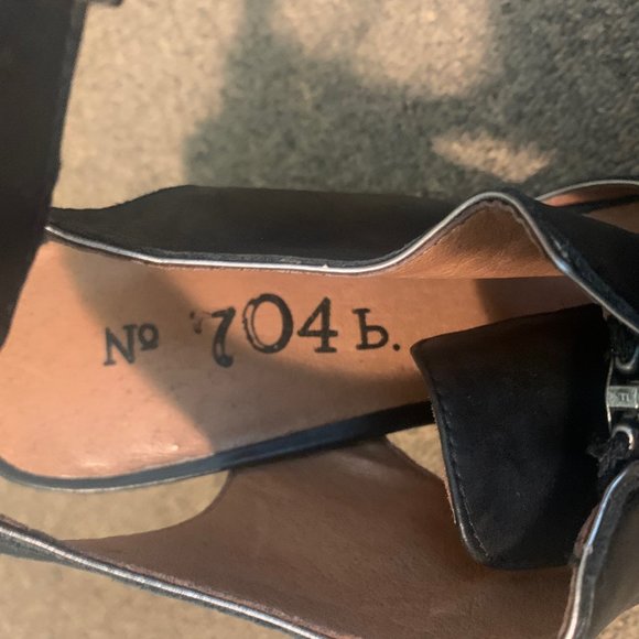 No 704b. Dark Grey Leather Pumps 4" Heel SZ 38.5 - Picture 2 of 6